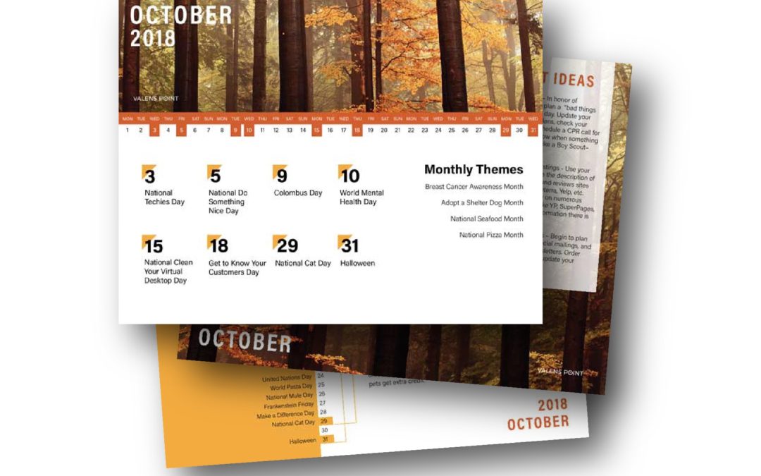 October 2018 Marketing Calendar
