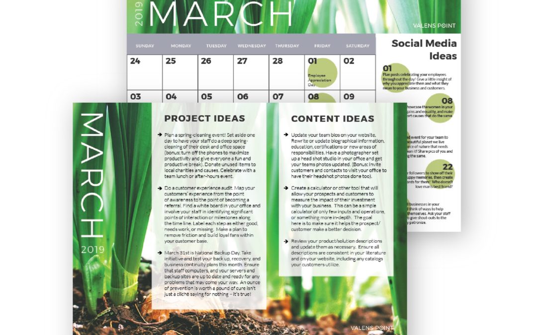 March 2019 Marketing Calendar