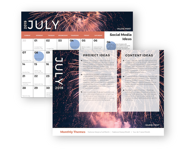 July 2019 Marketing Calendar