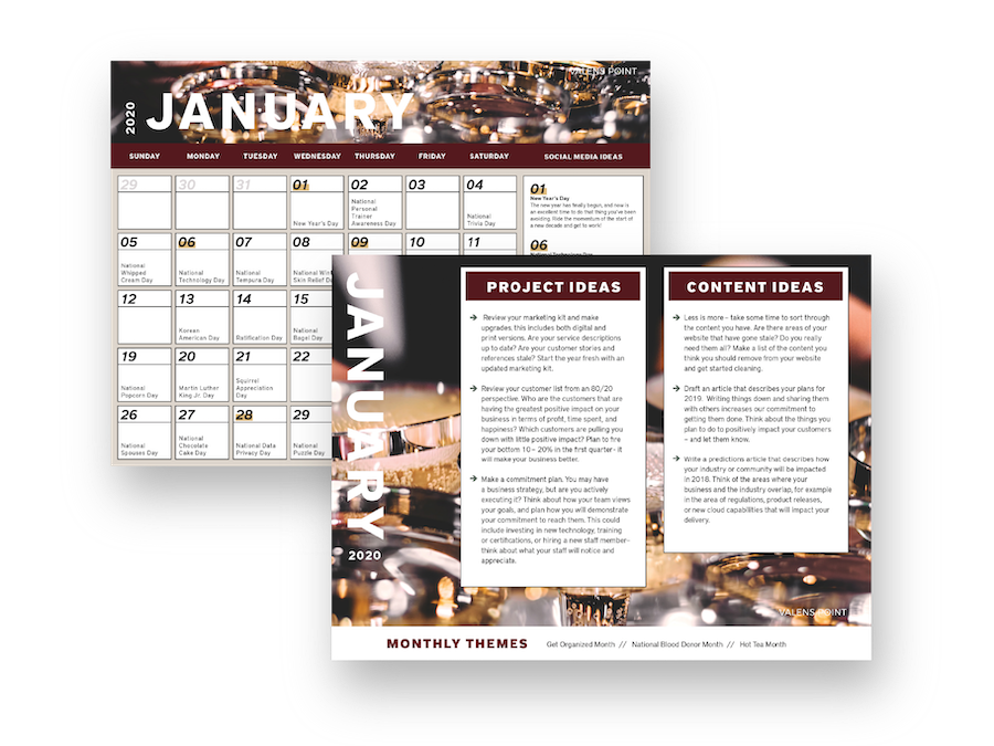January 2020 Marketing Calendar