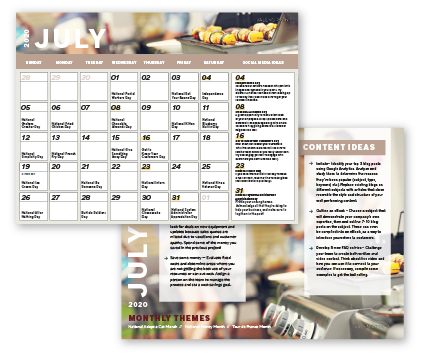 July 2020 Marketing Calendar