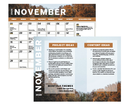 November 2020 Marketing Calendar