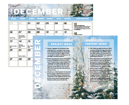 December 2020 Marketing Calendar